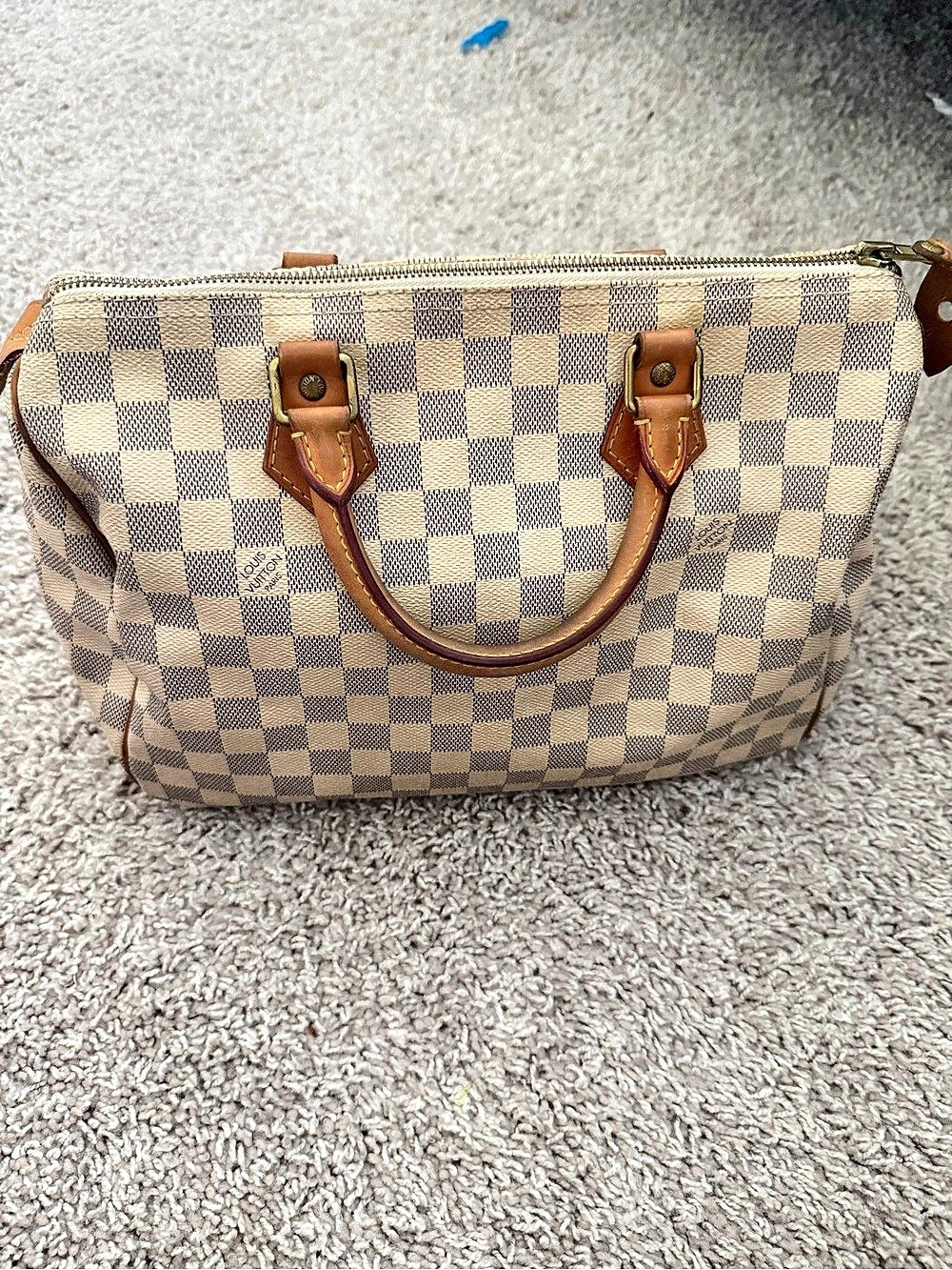 Louis Vuitton Damier Azur Speedy 30 Satchel